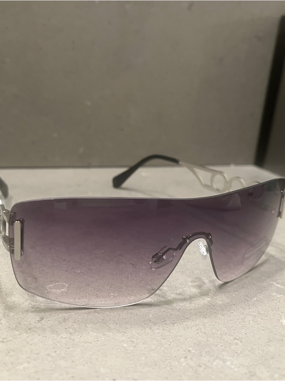 Purple Rimless Shield Sunglasses - Women Accessories